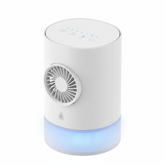 3-in-1 Portable USB Air Cooler – Fan, Humidifier & LED Night Light